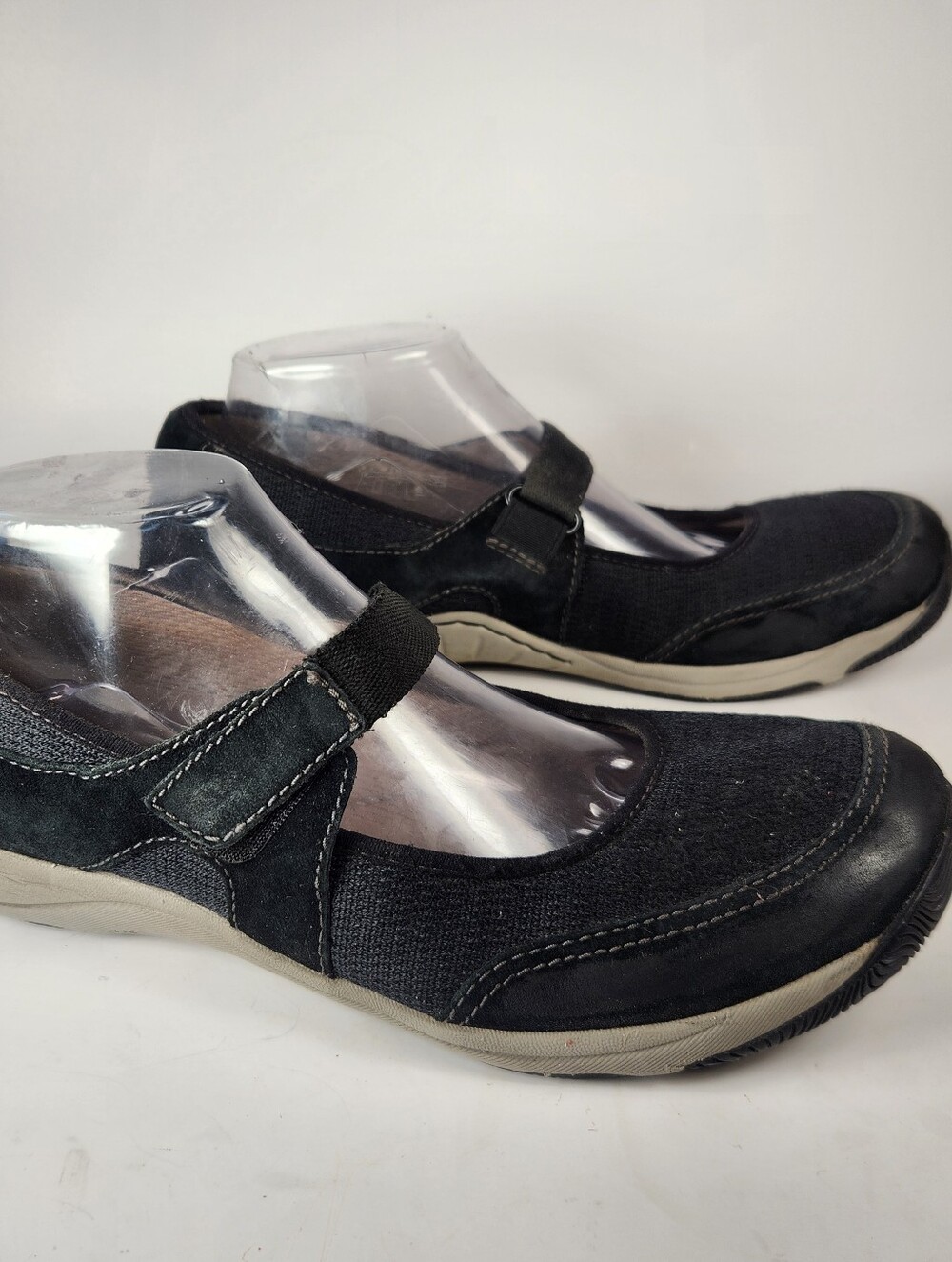 DANSKO Womens Hennie Mary Jane Shoe Size 11 EU 41 Black Suede Mesh Wedge Comfort